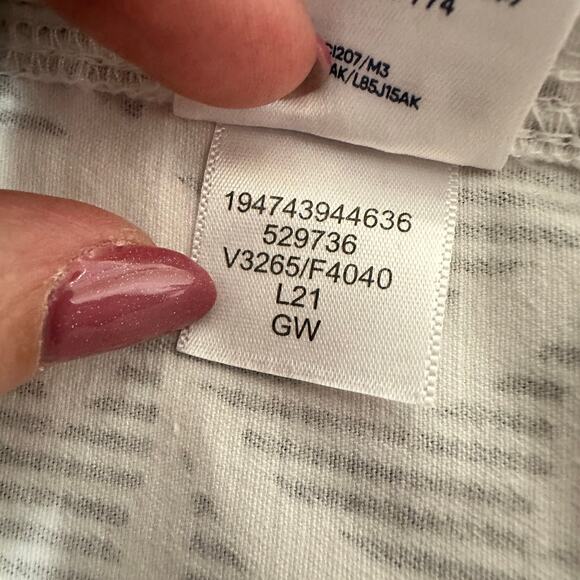 Lands End Floral Stripe Skirt Skort Black White Pull On Size 14 Tall - Picture 4 of 8